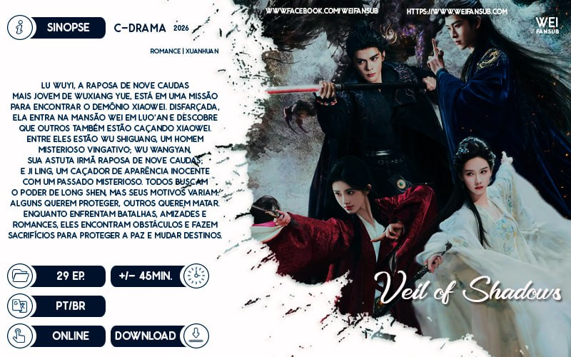 WeiFansub's tweet image. #LANÇAMENTO | VEIL OF SHADOWS

Precios💎s, Veil of Shadows está entre nós! Desde que anunciaram o garoto com uma pegada que lembrava fangs of fortune, fiquei acompanhando o progresso do querido 🌚 Nós temos duas protas, ambas demônios-raposa, belas e sedutoras que só elas 😍