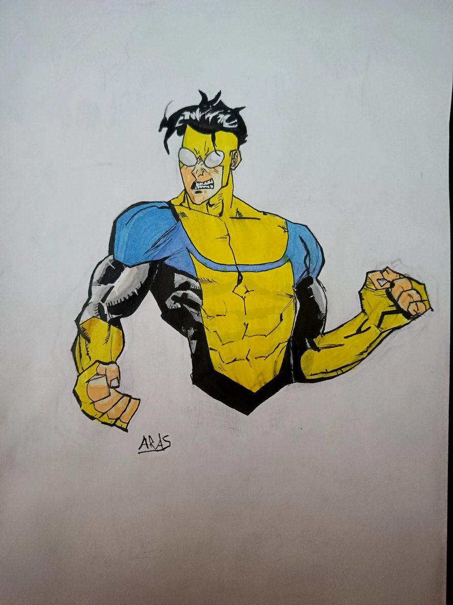 Aras_art0's tweet image. This is my second Invincible drawing #Invincible #MarkGrayson #Invincibleart #Drawing #comicart