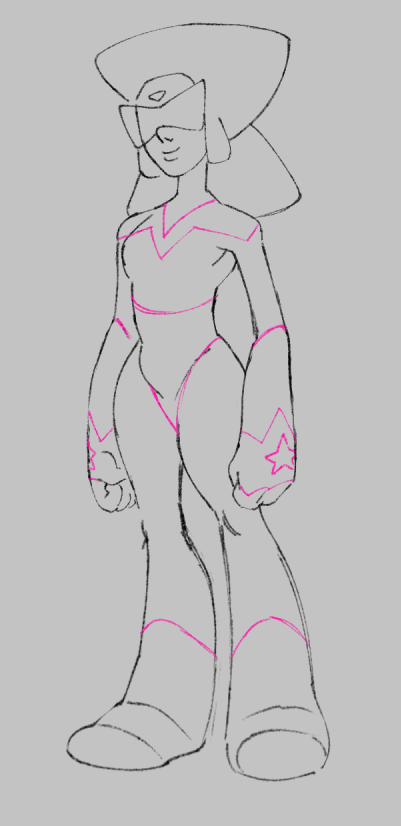 trying to finally solidify my garnet peridot fusion design. i feel like peridot's fusion outfits would be skin-tight like her usual design but i wont lie i'm also using that as an excuse to not have to design an outfit.