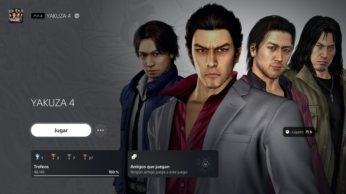 DevilD_oro's tweet photo. Platino #137 🐉👊
Yakuza 4 Remastered
Diversión: 10/10 ❤️
Duración: 71 h.
💠 Estoy platinando de poco en poco toda la saga y este puedo decir que es de mis favoritos, la historia me encanta y los 4 protagonistas son fantásticos. 10/10
#PlayStationTrophy #PS5Share #Yakuza https://t.co/50gToBvADN
