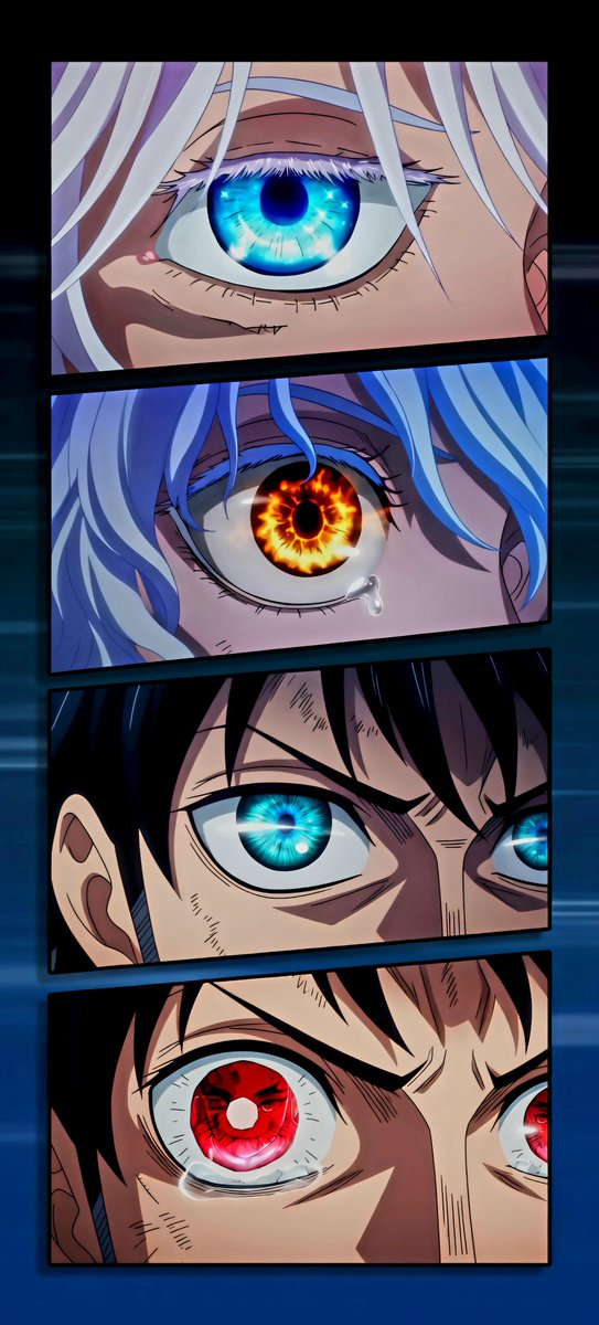 NinjaX022's tweet image. ➖️
👁 When your calm vibe instantly switches to "they tested me"  mode 👁️

Real ones only:
Name the characters in the correct order (top to bottom) if you’re a true fan 👀

#4kWallpaper #AnimeEyes
