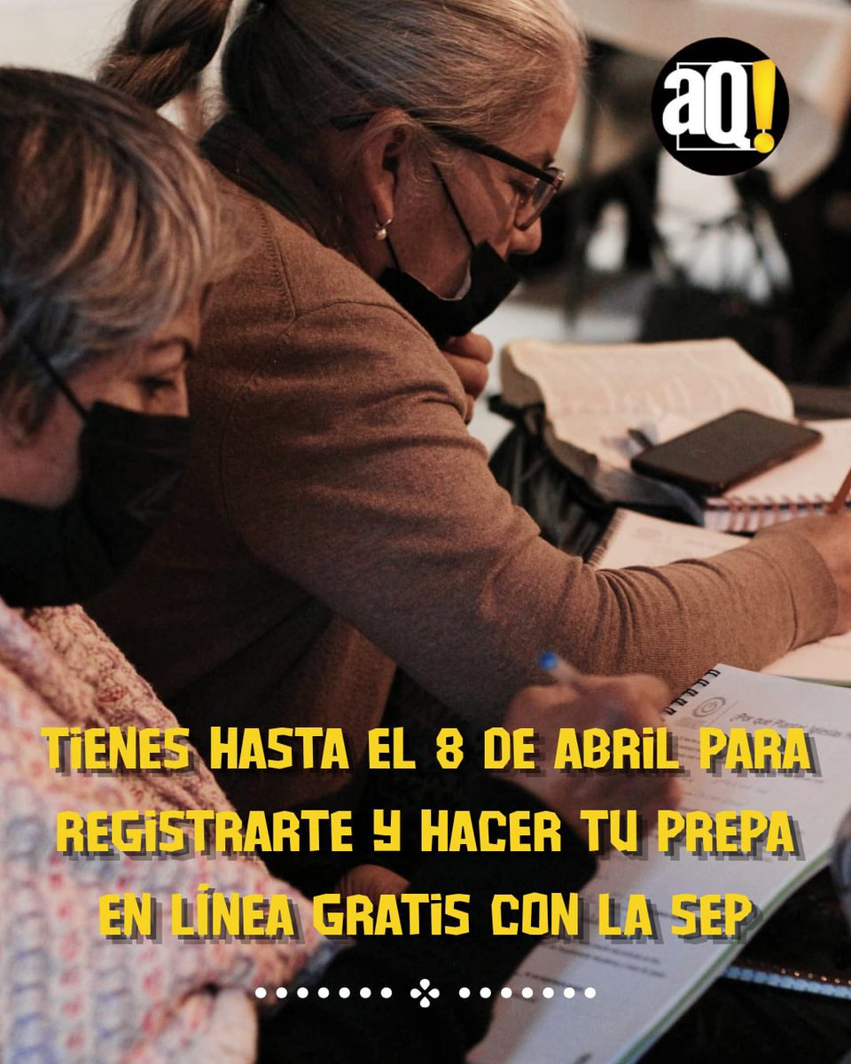 AlertaQro's tweet image. ‼️📚Tienes hasta el 8 de abril para registrarte y hacer tu prepa en línea gratis con la #SEP

🔗👉Así puedes inscribirte de forma gratuita, tienes hasta el 8 de abril para formar parte de la generación 87. ⤵️ 

wp.me/p8iMZT-13ro