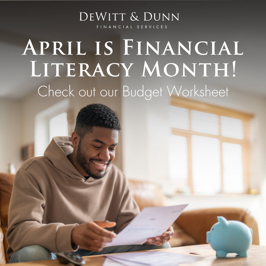Dewittanddunn's tweet photo. April is Financial Literacy Month - an opportunity to bring awareness to the importance of financial education.

Need some help to do this? Check out our Budget Worksheet to get to know your numbers: https://t.co/K4pa7kCOgf https://t.co/YP5imiT1rJ