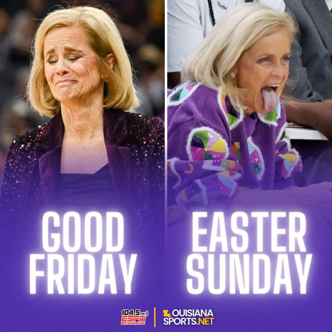 1045espn's tweet image. Easter. But make it Kim Mulkey. 😂😂😂 

#HappyEaster #EasterSunday #JustDifferent #LSU