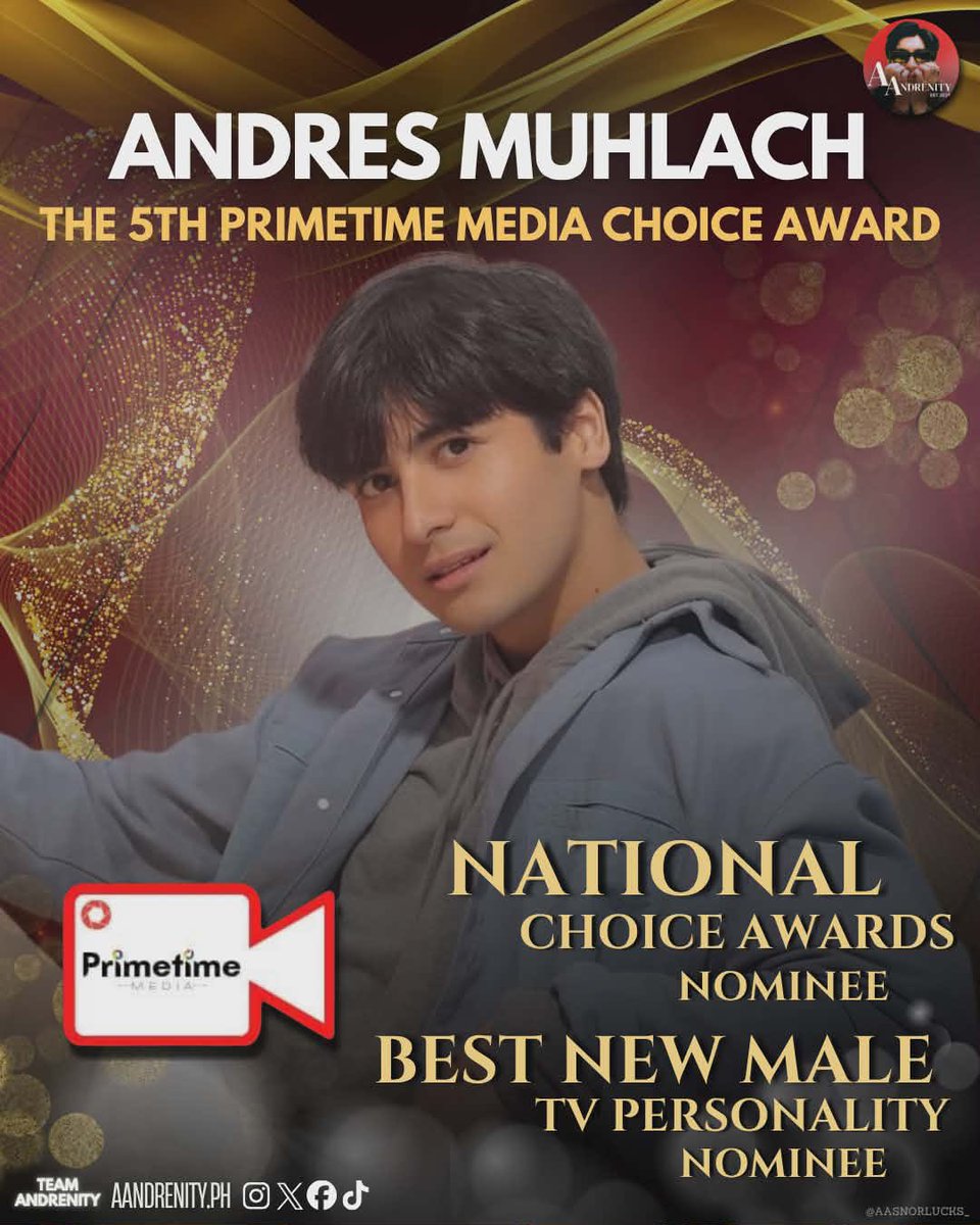 aandrenityph's tweet photo. DOUBLE NOMINATION FOR ANDRES! ⭐
🏆 National Choice Award (Male)
🏆 Best New Male TV Personality

His hard work continues to gain the recognition he deserves ❤️

**Check the other photo for more information about the event! 🤩

#AndresMuhlach #PrimetimeMediaChoiceAward https://t.co/qsU3M8uJnw