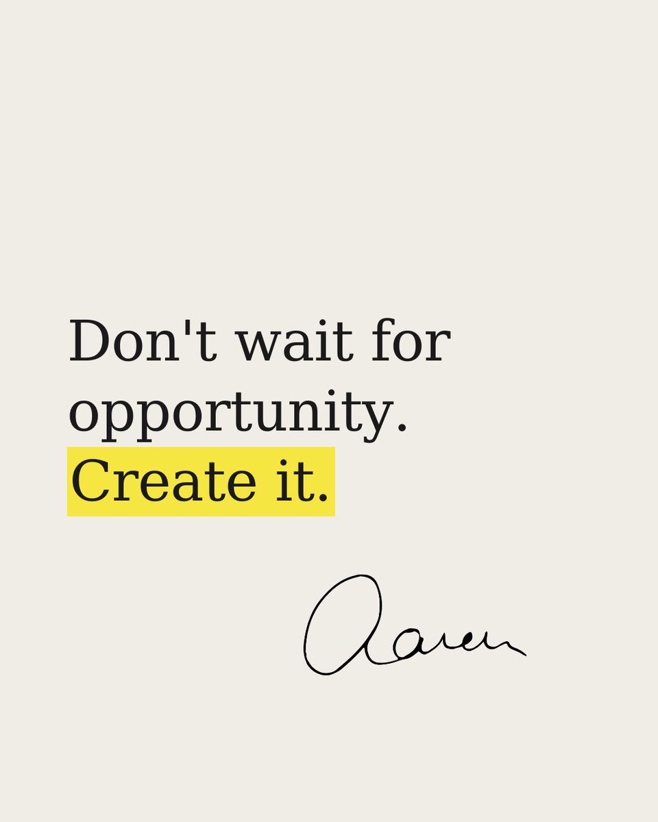 AaronSansoni's tweet photo. I used to wait.
Wait for someone to give me a chance.
Wait for the stars to align.
Wait for permission.
Then I realised.. nobody’s coming.
The opportunity IS you.
Create it.

Share this with someone who needs to hear this today and the save it for yourself 👆🏼 https://t.co/rWtLIJEsEV