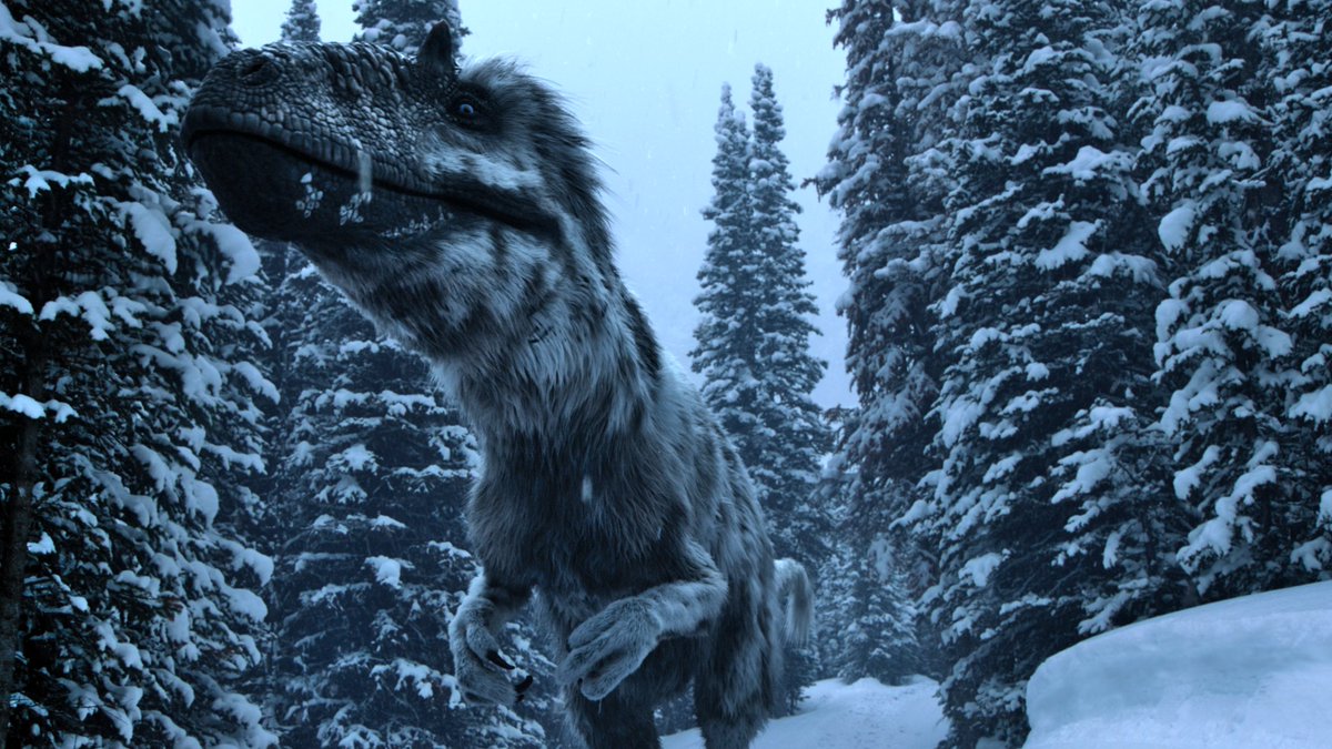 raftingzalmoxes's tweet image. #LifeOnOurPlanet #TheDinosaurs
The Yutyrannus hunting segment.

Swift, effective, and set in a memorable snow-covered environment.