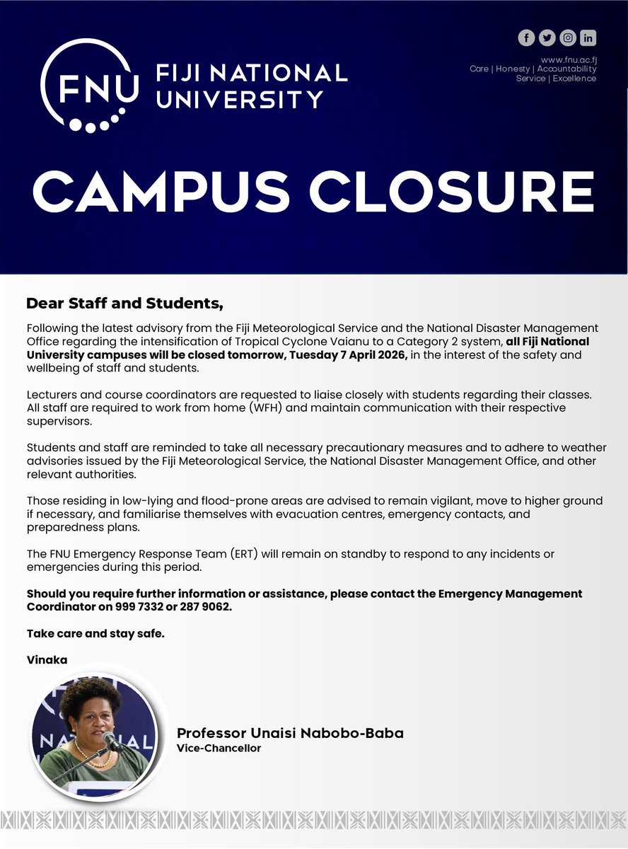 Fiji National University tweet media