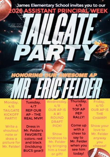 🔥IT’S NATIONAL ASSISTANT PRINCIPALS WEEK🔥
🏈WE ARE CELEBRATING OUR AP MVP, MR. ERIC FELDER🏈
🏆PARENTS SHOW YOUR LOVE &amp; THANKS TO OUR AP🏆

❤️THANK YOU YO OUR AP, MR. ERIC FELDER FOR ALL YOU DO DAILY🖤 YOU ARE OUR CHAMP⭐️⭐️ ⁦<a href="/HillsboroughSch/">Hillsborough Schools</a>⁩ <a href="/PrincipalLivi/">Angela Livingston</a> ⁦