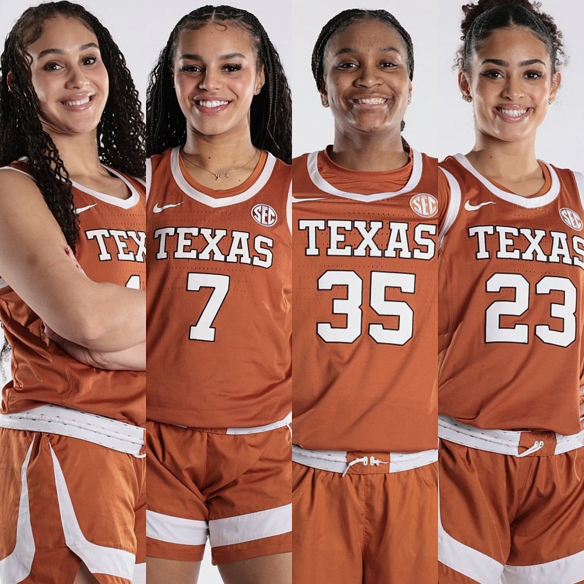Texas’ lineup next season:

6’0 Madison Booker: 18.9 PPG | 6.7 RPG | 3.7 APG
6’0 Jordan Lee: 13.2 PPG | 2.5 APG | 1.5 SPG
6’1 Justice Carlton: 8.5 PPG | 4.0 RPG
6’1 Aaliyah Crump: 7.9 PPG | 2.3 RPG
6’4 Breya Cunningham: 7.7 PPG | 5.6 RPG
5’9 Bryanna Preston: 4.9 PPG | 2.3 APG
6’3