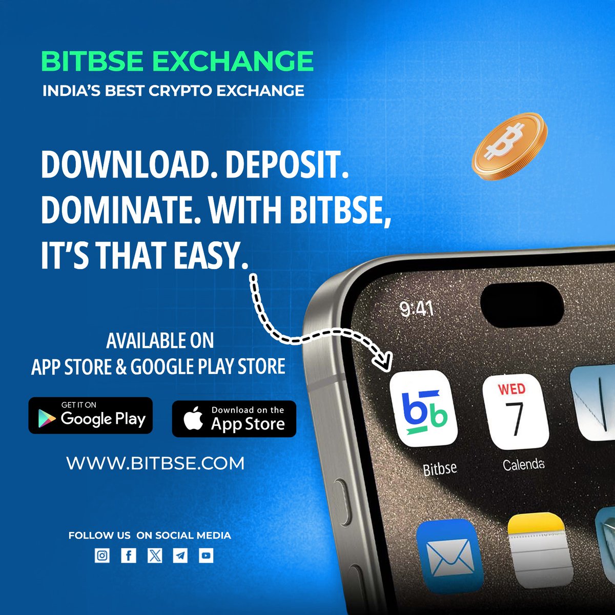Start your crypto journey the easy way!
Download Bitbse, deposit funds, and take control of your trading future.
Simple. Fast. Powerful.✨
.
#Bitbse #CryptoIndia #CryptoTrading #InvestSmart 
.
Disclaimer: Nothing on this page is financial advice, please do your own research!