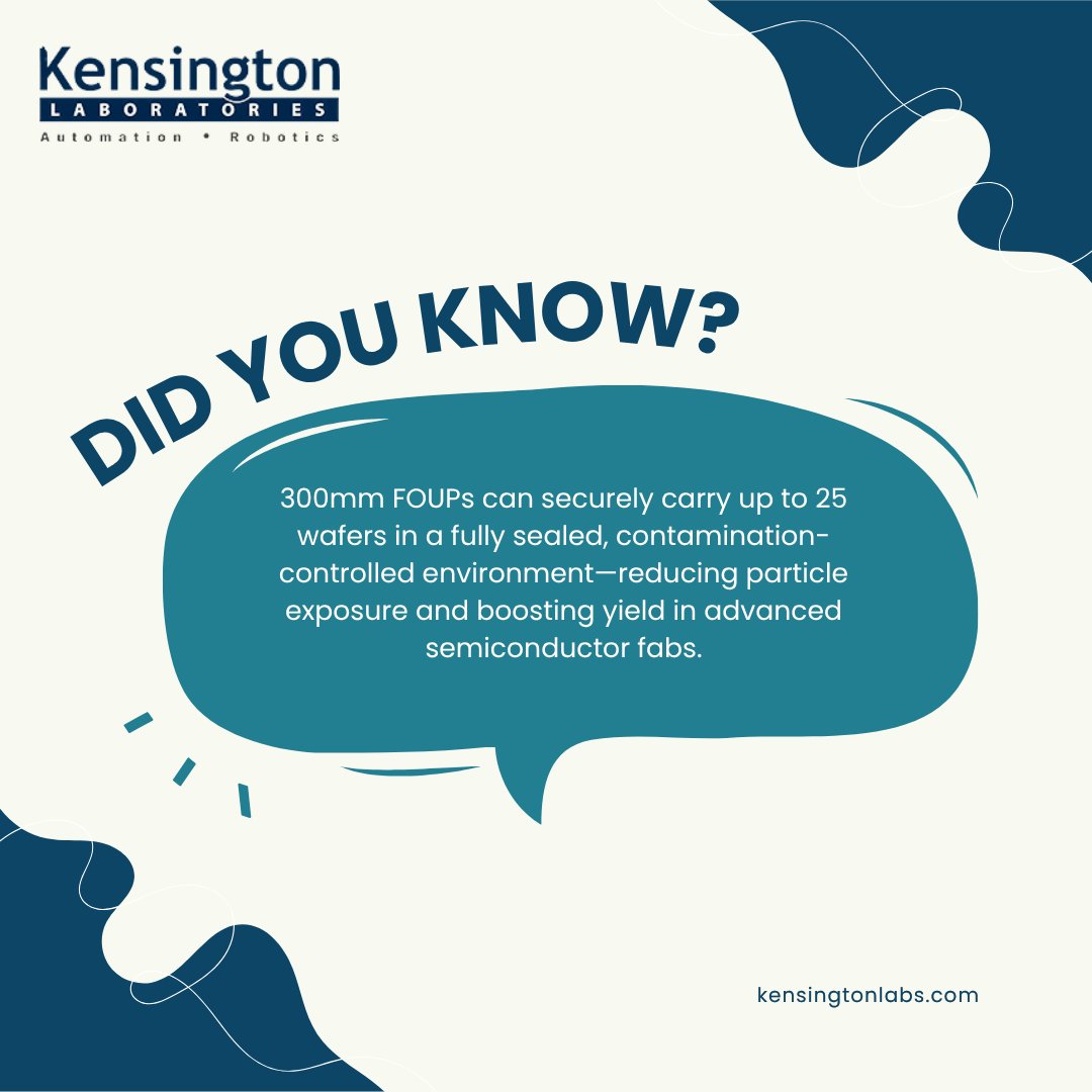 Kensington_Labs's tweet photo. 👉 Request a Quote: https://t.co/ztKq7sq5IW
#300mmFOUP #FOUP #WaferHandling #SemiconductorManufacturing #CleanroomAutomation #WaferTransfer #SemiconductorIndustry #FabAutomation https://t.co/Kk8VjKGO7I