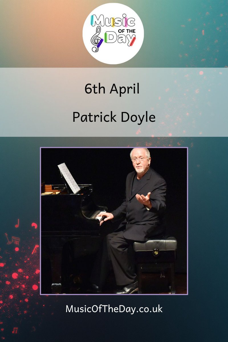 MusicOfTheDay44's tweet photo. 🎼 #ComposerOfTheDay: 6 April
Born #OTD in 1953, Patrick Doyle is a Scottish composer known for his rich, lyrical film scores and collaborations with Kenneth Branagh.
🎧 Listen: Eragon Suite – sweeping, cinematic, and full of adventure.
#PatrickDoyle https://t.co/ZvFbPr9EuW