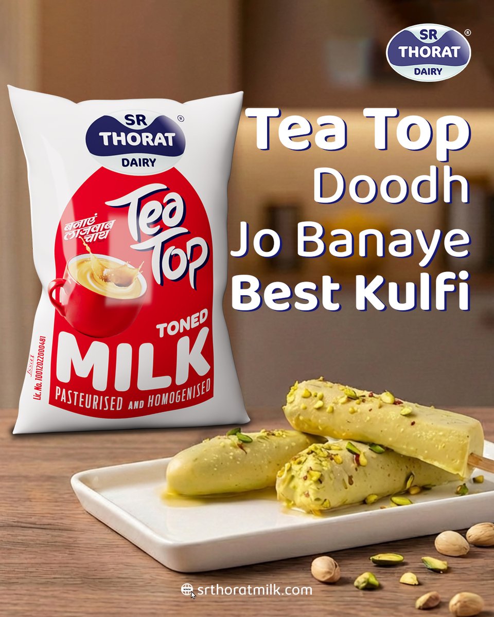 SRThorat_milk's tweet image. Better milk, better desserts 🍨🥛
Make your kulfi richer, creamier, and tastier with Tea Top Milk.
#TeaTopMilk #Kulfi #DessertLovers #MilkMagic #SRThorat #Foodie