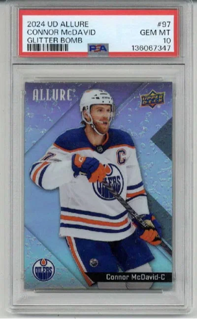 VeriSigned's tweet image. PSA 10 and icy clean — this #UpperDeck stunner captures #ConnorMcDavid in full warp‑speed mode, the guy who hit 150 points in a season like it was nothing. A must‑own rocket for anyone stacking elite #tradingcard heat. tinyurl.com/w5j2ykmb