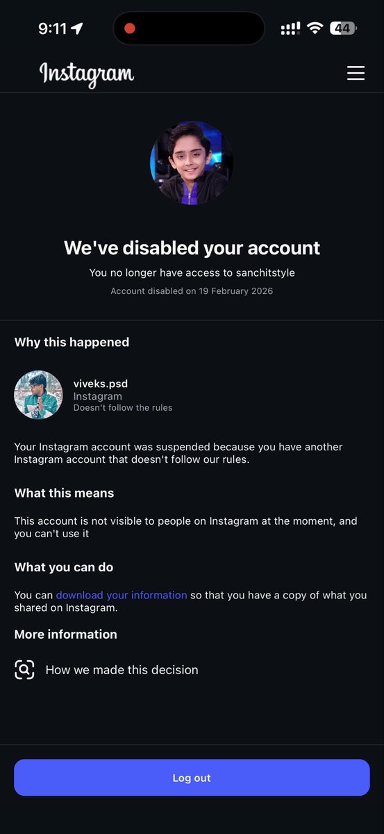 sanchitstyle's tweet photo. Extremely frustrated @Meta @metaindia My account @Sanchitstyle (1.6M)
Algorithm Error: 5 accounts on same device: 3 disabled, 2 SAFE. 2 unlinked accounts also disabled. Recovery needed for my 100% innocent account!
Case ID: 1109968840673410
@mosseri @MetaNewsroom https://t.co/YAYXxE8CEu