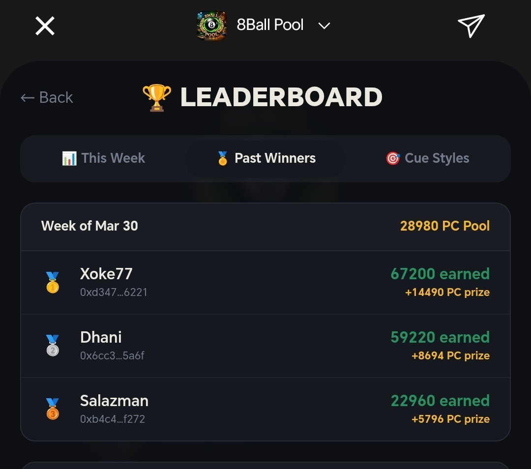 PostCoinOnWorld's tweet photo. Congrats to week 30 winner! 
Maybe this week is your week? 
Play 8ball now. https://t.co/AetqC0Dm56