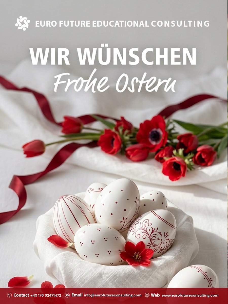 Eurofutureec's tweet photo. Frohe Ostern!

Wir wünschen euch einen wundervollen Ostermontag voller Genuss und schöner Momente mit euren Liebsten!
Wir hoffen, eure Osterkörbchen sind gut gefüllt und ihr
genießt die Zeit in vollen Zügen. 🐣💚

#Ostermontag #Genussmomente
#EuroFutureEducationalConsulting https://t.co/AnIhy5nGY8
