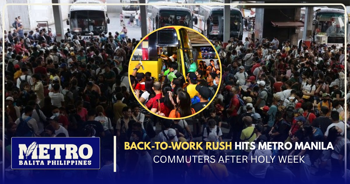 BalitaMetr85365's tweet image. Back to work na ulit matapos ang Holy Week!

Balik-trabaho matapos ang Holy Week, pero siksikan at hirap sumakay ang mga commuter sa Metro Manila dahil sa trapik at punuan. Basahin ang buong article  tungkol dito metrobalita.ph/news/metro-man…

#metromanila #metrobalitaph