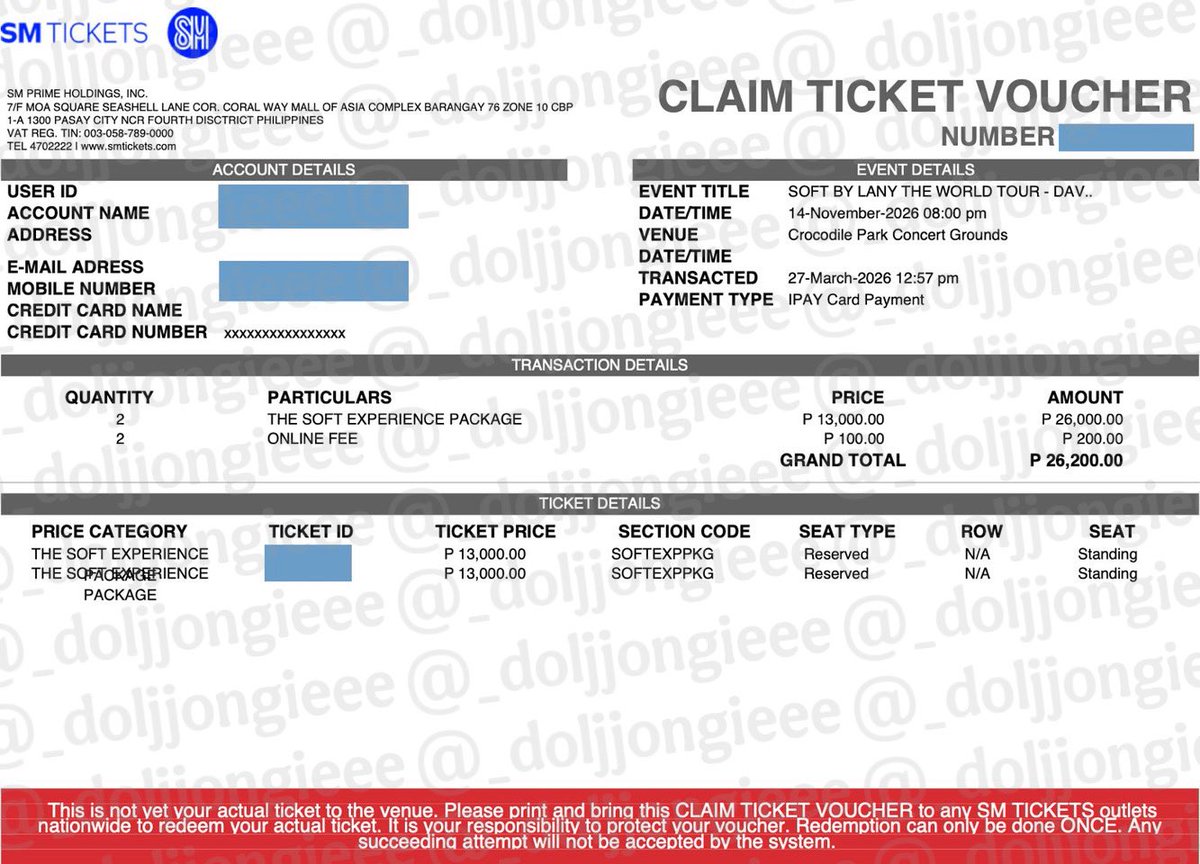 _doljjongieee's tweet photo. ‼️ helping a friend ‼️

wts lfb Soft by Lany World Tour PH (Davao) ticket

- 2 The Soft Experience Package (standing)
- unclaimed (can claim together)
- srp + online fee
- payment upon meet up
- loc: Manila

rfs: found desired seats and venue

#LANY #LANYinDavao #softworldtourPH https://t.co/kKiqY97XPj