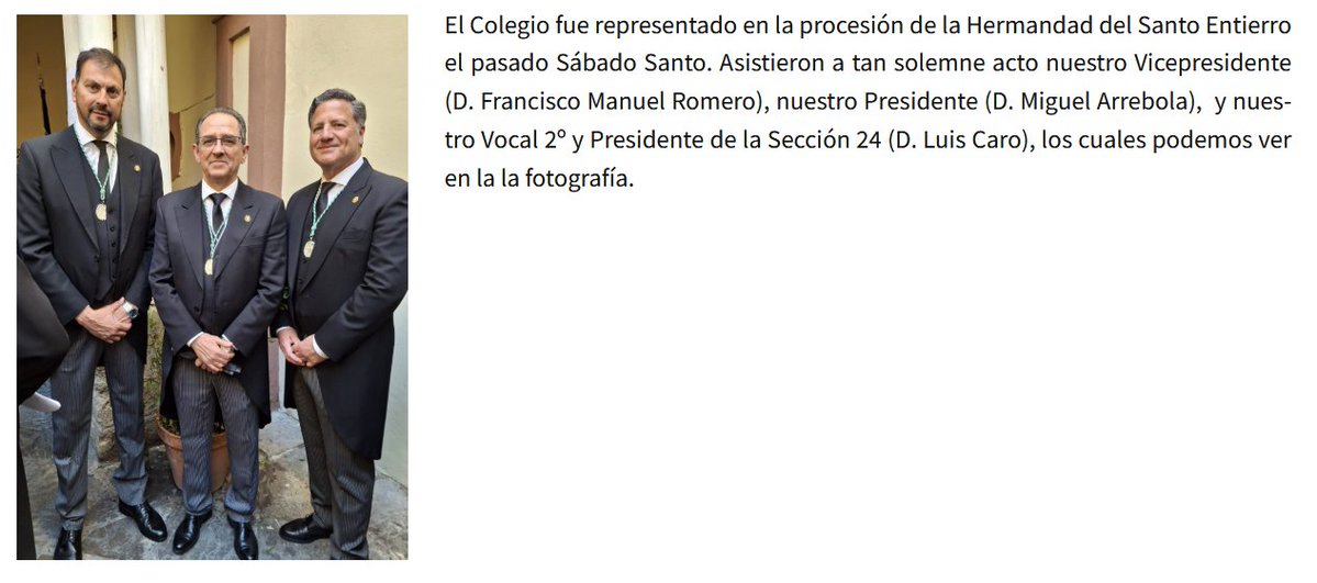 Representación del Colegio en la procesión de El Santo Entierro