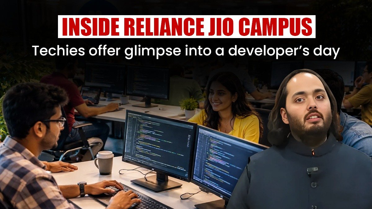 anantdadaambani's tweet image. Inside Reliance Jio campus, developers turn ideas into reality every day. Where innovation meets purpose #RelianceJio #TechLife #Developers #Innovation #DigitalIndia