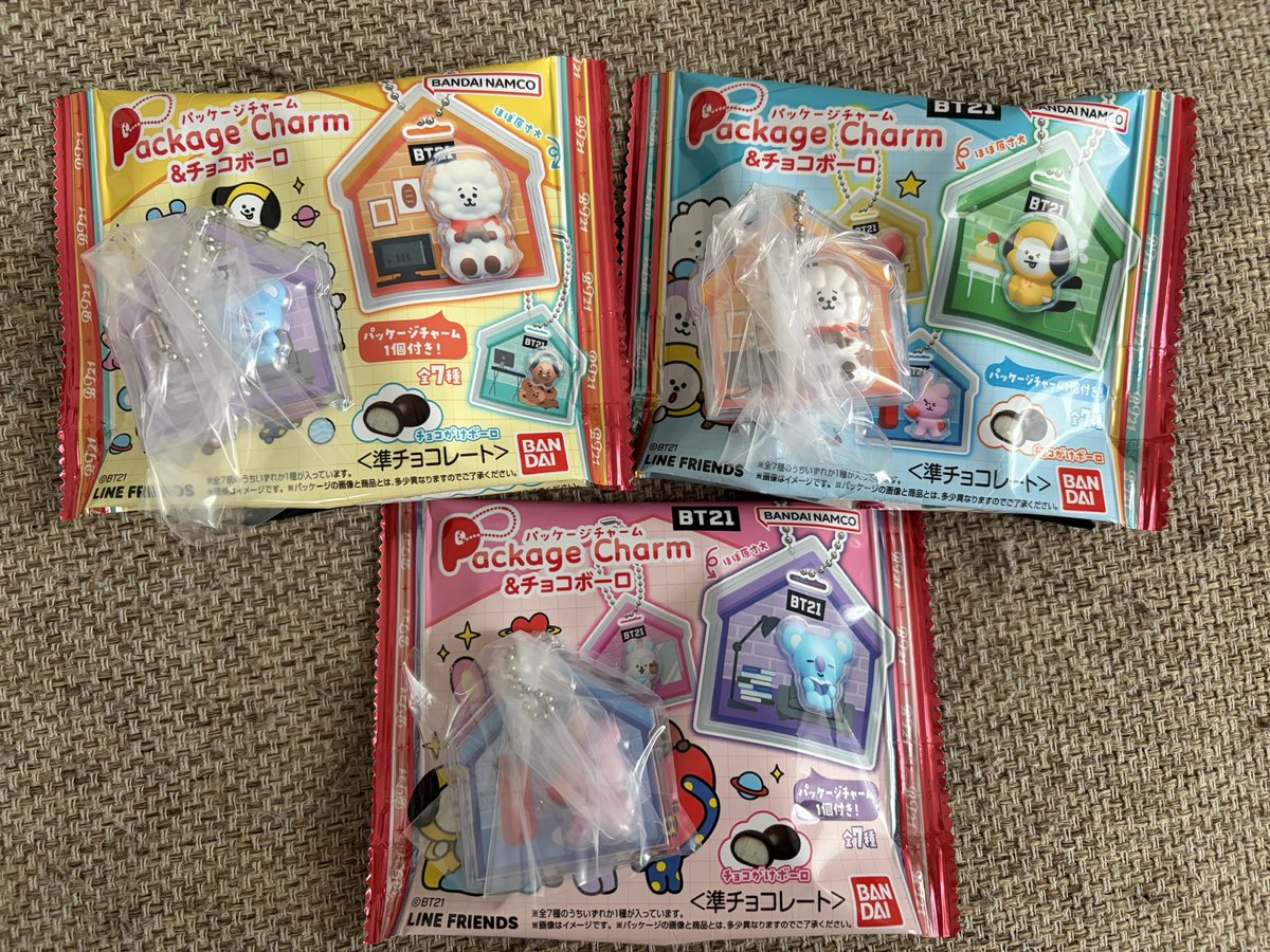 BT21パッケージチャーム3個買ってみた😊
KOYA,RJ,COOKY💕
珍しく自引きできた😆