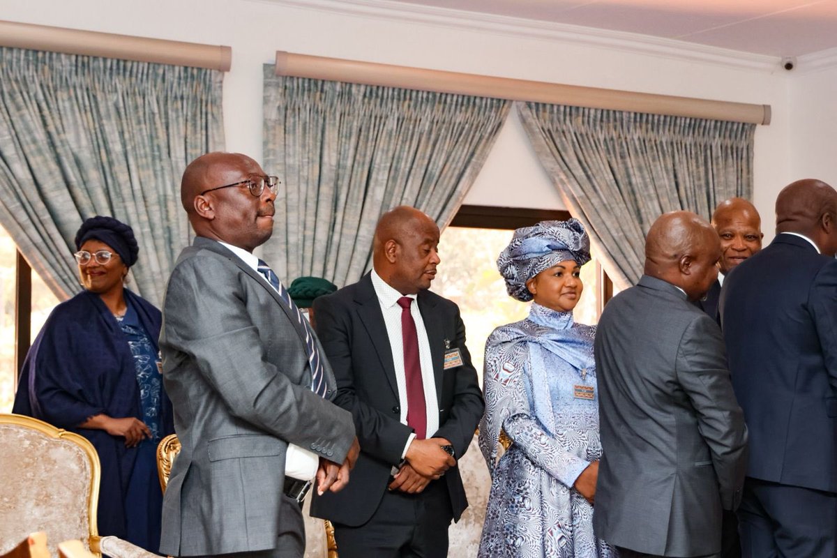 BerniceSwarts1's tweet image. [In Pictures]

Deputy Minister Bernice Swarts alongside President Cyril Ramaphosa at the St Engenas Zion Christian Church in Moria during the annual Easter Conference, Sunday, 05 April 2026. 🇿🇦

#Easter2026