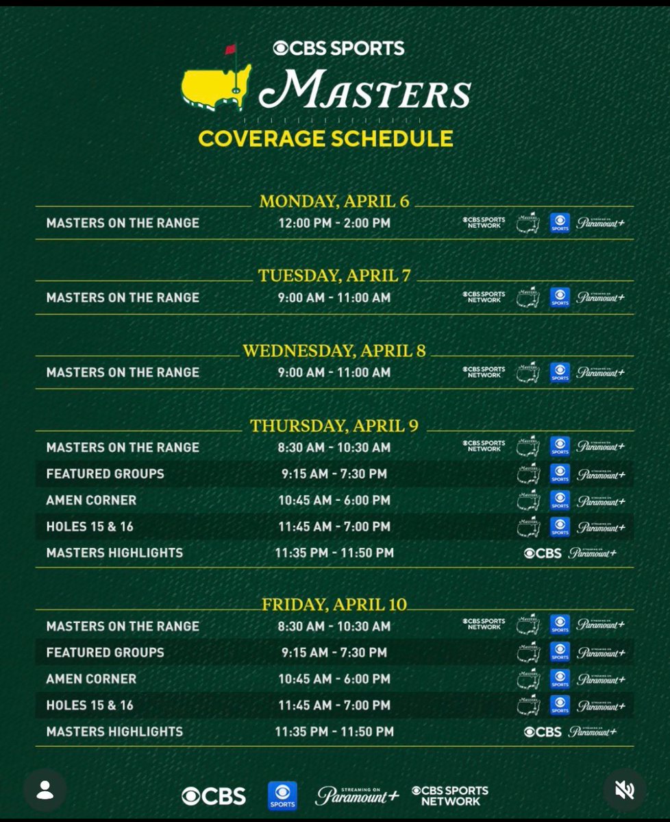 WilGunter's tweet image. It’s here … @TheMasters week … 
Here is how to watch all week, even with the boss is paying attention.