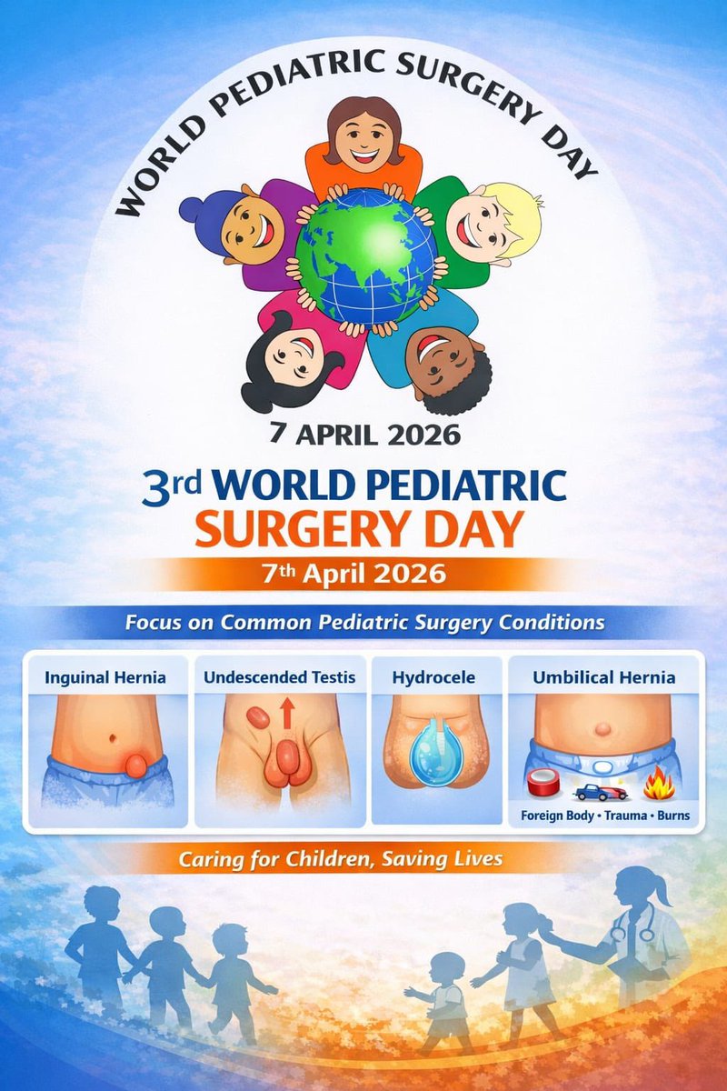 WOFAPS's tweet photo. Join us in celebrating World Pediatric Surgery Day on April 7th 🌍⚕️

Led by the WOFAPS, this special day highlights the vital role of pediatric surgeons in improving the lives of children worldwide.

#WorldPediatricSurgeryDay #WOFAPS #PediatricSurgery #somepedsurg https://t.co/RhZrW4G85v