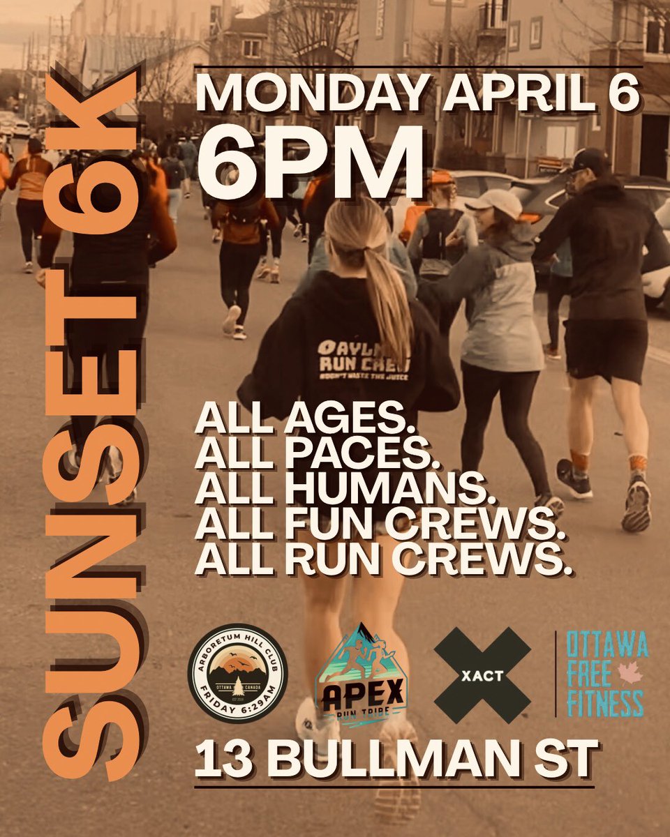 See you all Monday 6pm for our 1st sunset run of the season 👟🌅