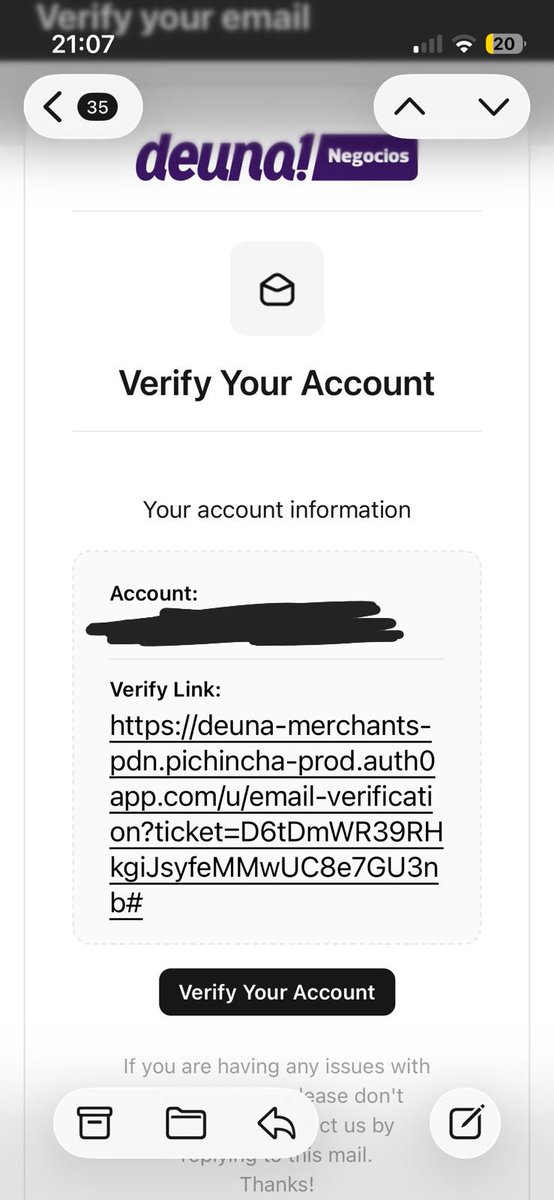 edgarjaramd's tweet photo. @BancoPichincha apenas abres tu cuenta en De Una  te llega este correo.  Claramente es un intento de obtener tu información. https://t.co/gSrSITI13x