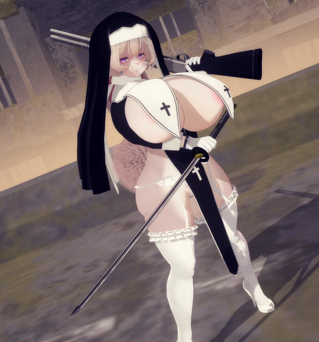 Mookmook732's tweet photo. 🐰✝️🔫
#COM3D2 https://t.co/YvEXrtgtAj