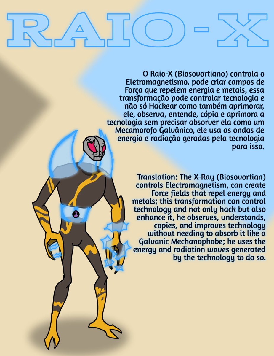 S2_Murasaki's tweet photo. O Raio-X (Biotsavartiano) é o 9° alien do Raditrix. 🧲☢️⌛
.
.
.
.
.
#ben10 #omniverse #raditrix https://t.co/m8iRAYQwH7