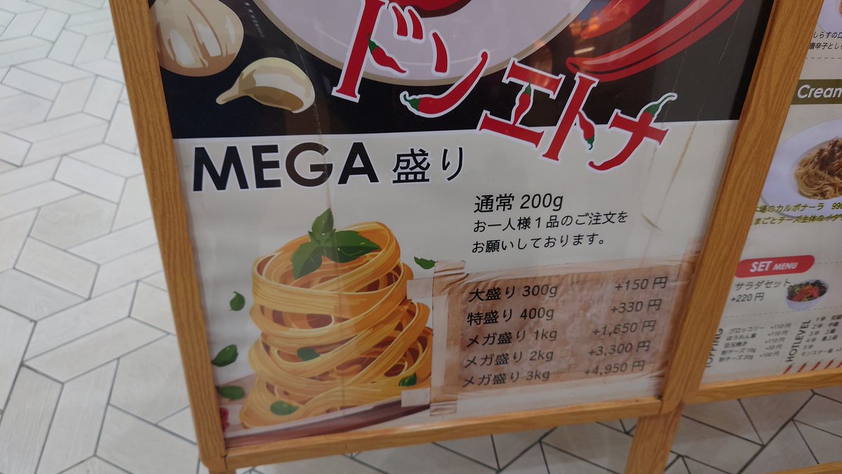 メガ盛り3キロはプロじゃないと無理だろ…(笑)