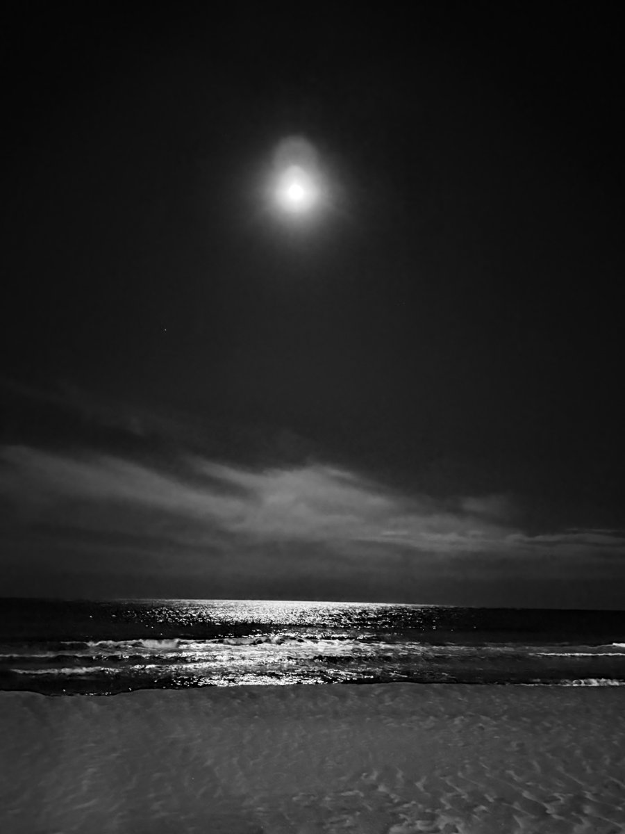 Alonein43672278's tweet image. #photography #blackandwhite #sea #beach #moonlight #night