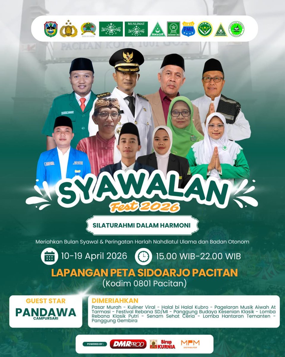 AnsorPacitan's tweet photo. Jangan sampai terlewatkan yak..,

Berikut agenda dan acara yang akan mengisi dan memeriahkan Syawalan Fest 2026 "Silaturahmi dalam Harmoni" di Lapangan Peta, Sidoarjo, Pacitan mulai 10 April 2026 s/d 19 April 2026

#SyawalanFest2026
#AnsorPacitanBangkit https://t.co/8VrqTy36p0