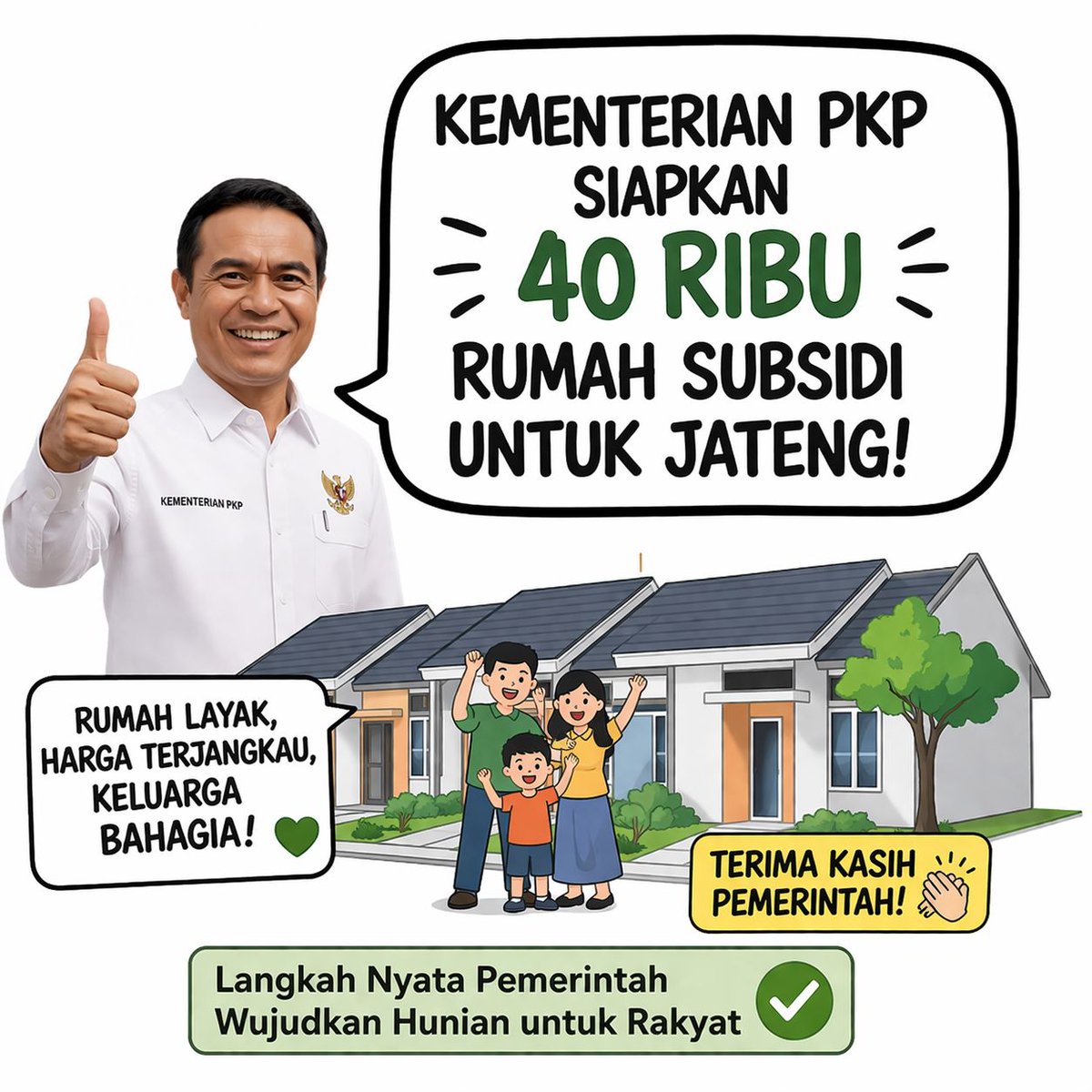 Kementerian PKP Siapkan 40 Ribu Rumah Subsidi Untuk Jateng #Program3JutaRumah