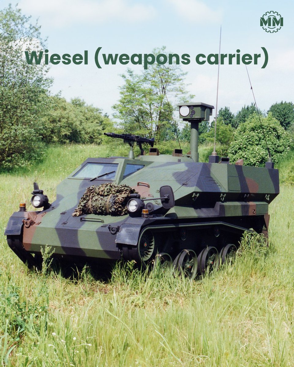 MilitaryMechs's tweet photo. The Wiesel provides airborne units with lightweight, air-transportable armored firepower, combining mobility, deployability, and versatile weapon systems for rapid combat support.
#Wiesel #WeaponsCarrier #AirborneForces #LightArmor #MilitaryMechanics https://t.co/3soN55FnCa
