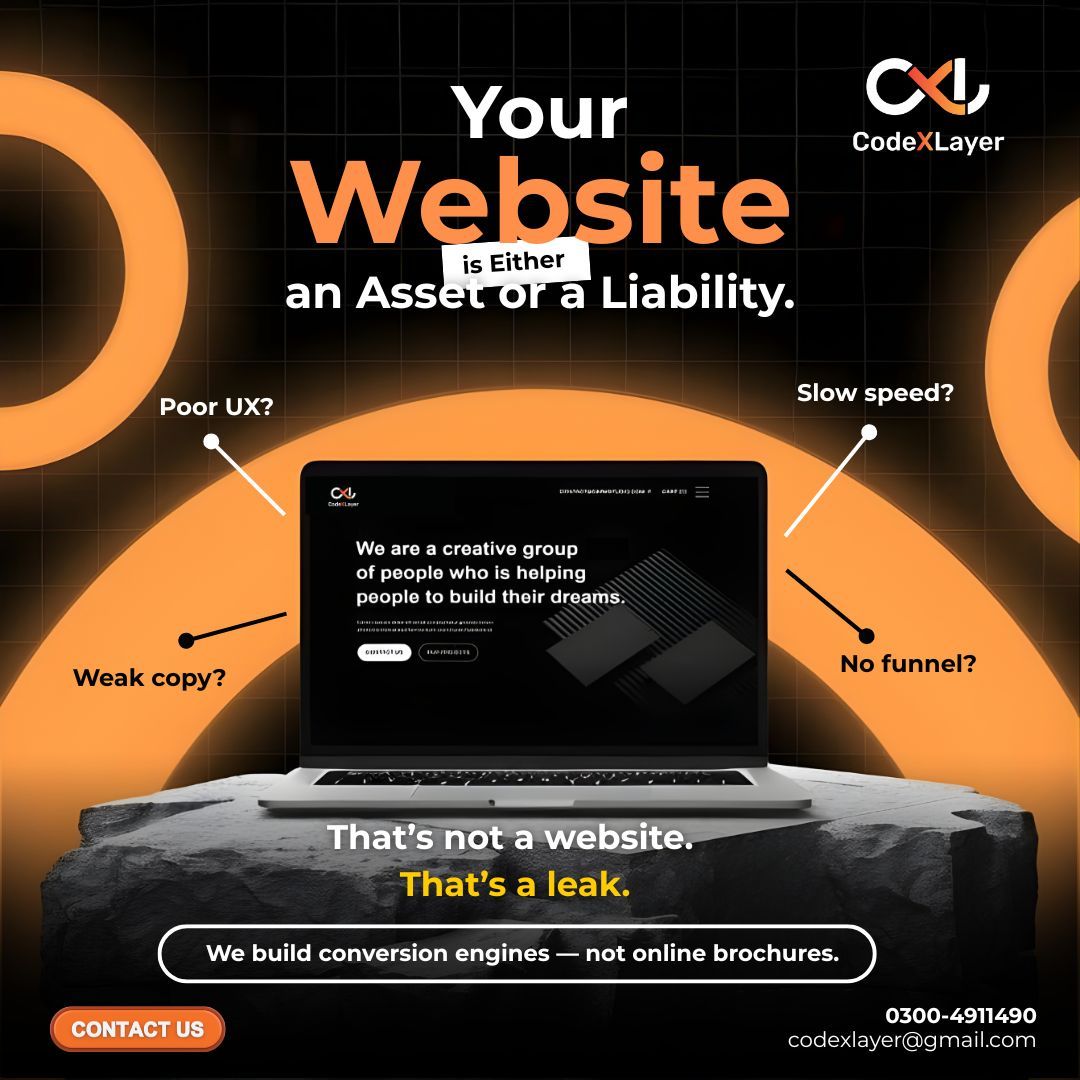 code_x_layer's tweet image. 𝐘𝐨𝐮𝐫 𝐖𝐞𝐛𝐬𝐢𝐭𝐞 𝐒𝐡𝐨𝐮𝐥𝐝 𝐂𝐨𝐧𝐯𝐞𝐫𝐭 𝐍𝐨𝐭 𝐉𝐮𝐬𝐭 𝐄𝐱𝐢𝐬𝐭
If your site has poor UX, slow speed, or no funnel, it’s not an asset it’s a leak. Let’s turn it into a growth engine.
#website #development #webdevelopment #ui #UX