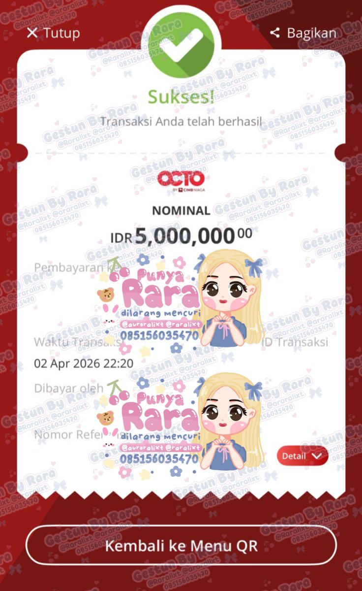 raranelixt's tweet photo. ❤️‍🔥TESTI BIG NOMINAL APRIL❤️‍🔥
🗓️02 April 2026

💸 KARTU KREDIT VIA SCAN 5.000.000
💸 BLIBLIPAY VIA TAGIHAN 3.700.000
💸 KR3D1VO VA 2.000.000
💸 KARTU KREDIT VIA SCAN 2.000.000

(02) t. pencairan limit paylater all paylater gestun gesek tunai cairin limit 🐶 https://t.co/DoWyXK5GmY