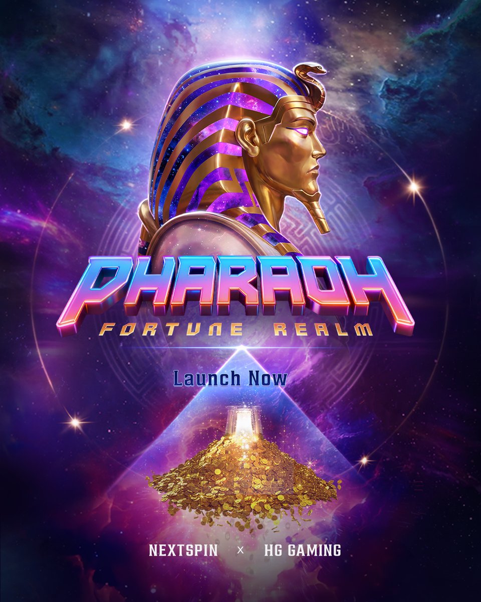 NextspinGaming's tweet photo. The wait is over – Pharaoh's Fortune Realm has arrived!
Witness the awakening of the Cosmic Pharaoh and unlock powerful features designed for thrilling wins.

Enter the realm. Awaken the power. Claim your destiny.
#nextspin #PharaohsFortuneRealm #NewGameLaunch #NewGame https://t.co/IL0I90d0kw
