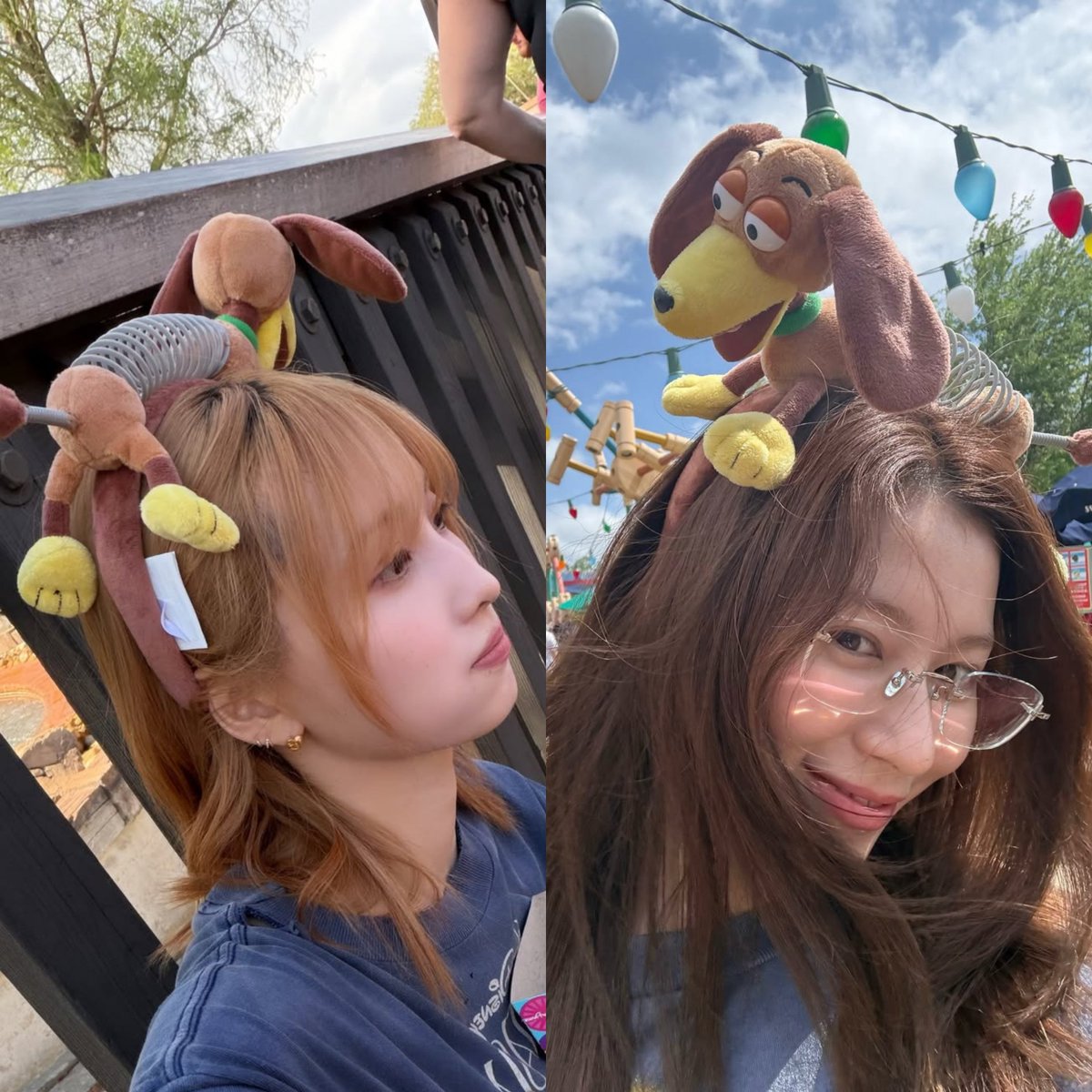 samopotter's tweet photo. ohh so it's actually Sana's headband… Momo just wore it for a bit while NaSaTzu went on a ride she couldn't go on 🤣 https://t.co/vw4ek7HWEL