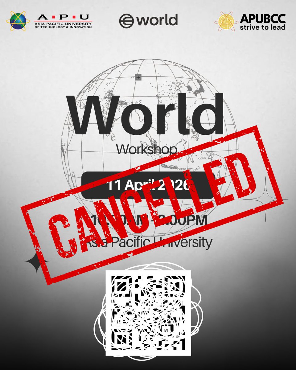 apubcc's tweet photo. ⚠️The World Research Competition: Kickoff Workshop, scheduled for 11 April 2026, including booth and workshop sessions, has been cancelled due to unforeseen circumstances.

Thank you for your support, we hope to bring you more events in the future. ✨ https://t.co/6EGUJrB6kW