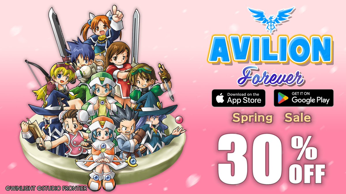 STUDIOFRONTIER1's tweet image. "AVILION forever" - 30% OFF!
iOS/Android Spring Sale is now live!
Start your spring adventure and save the world in Avilion!
 #Avilion #IndieDev #RPG #SpringSale