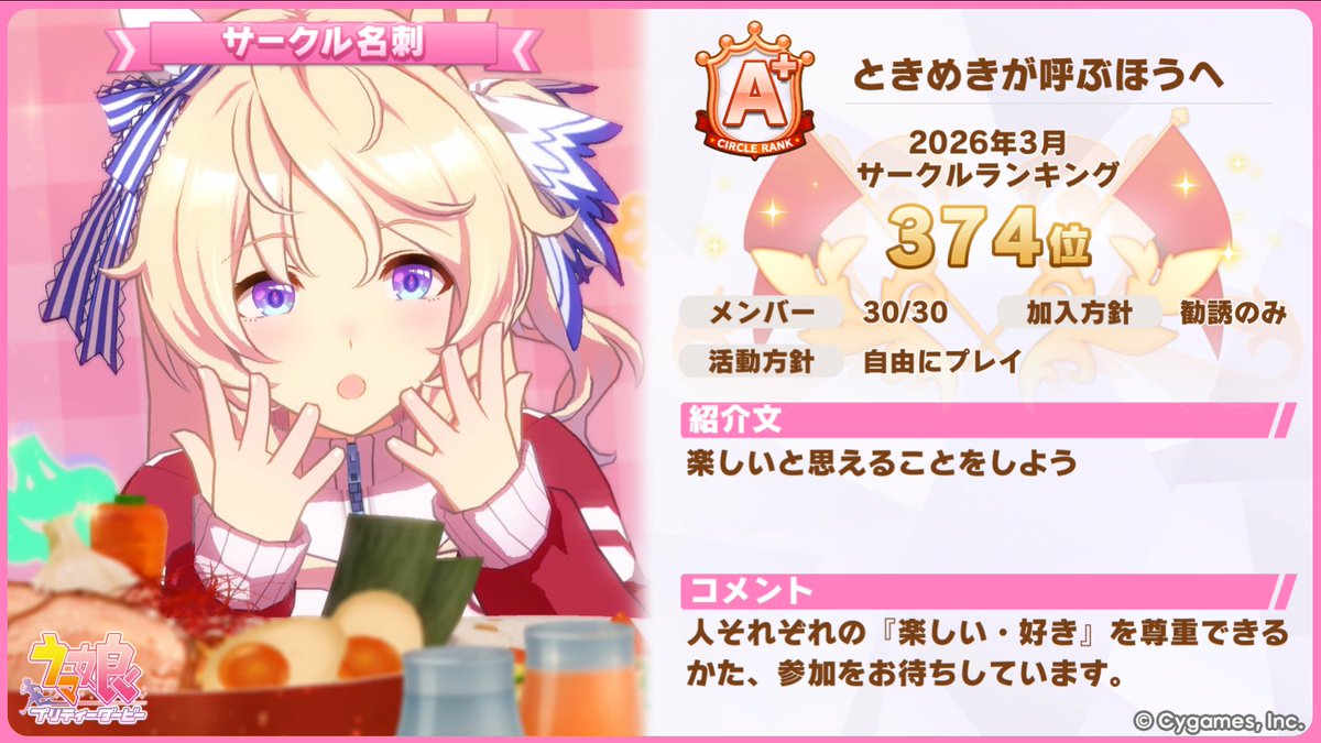 ときめきが呼ぶほうへ@ウマ娘サークル tweet media