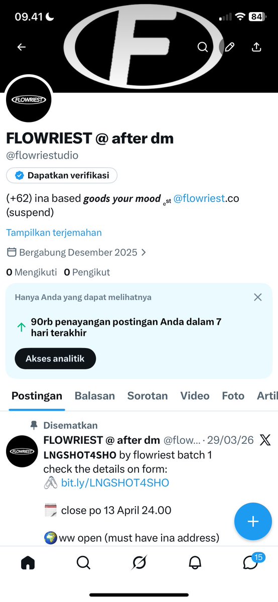 FLOWRIESTUDIO BACK UP tweet media