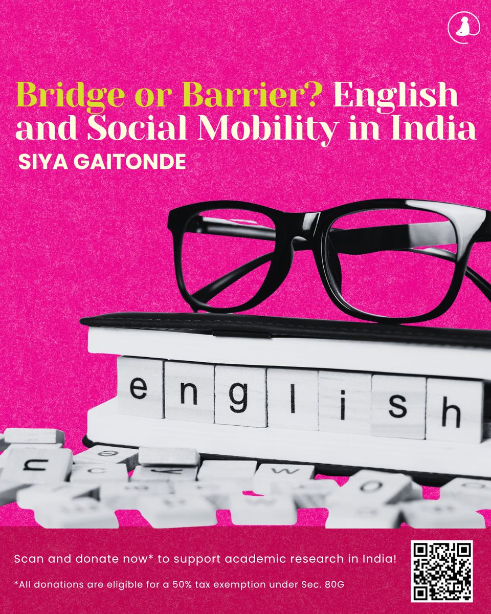 monkprayogshala's tweet image. 📌 #BlogAlert
Read Siya Gaitonde’s “Bridge or Barrier? English and Social Mobility in India” in this week’s blog!

Link: buff.ly/ZtDExPx

💛 Support independent academic research in India!
🔖 Donate now: buff.ly/e3QVJyV