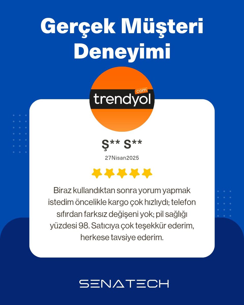 senatechtr's tweet photo. Biraz kullandıktan sonra yorum yapmak istedim öncelikle kargo çok hızlıydı; telefon sıfırdan farksız değişeni yok; pil sağlığı yüzdesi 98. Satıcıya çok teşekkür ederim, herkese tavsiye ederim.

#SenaTech #GerçekMüşteriDeneyimi #YenilenmişTelefon https://t.co/SjwRQgo956
