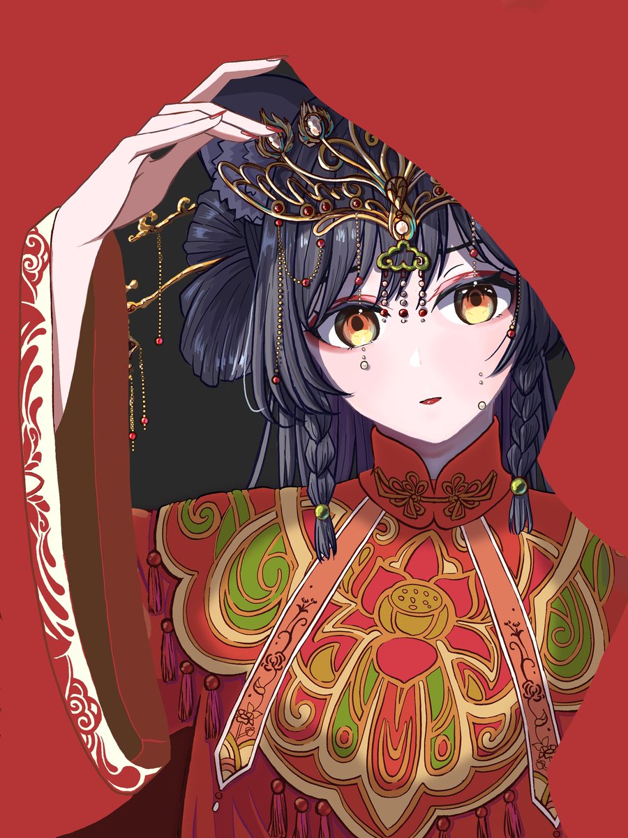 mirrorcall_00's tweet photo. 她坐紅帳面帶濃妝
嗩呐一聲唱 明月光
這女子淚眼拜高堂

#蘭蘭的畫冊LA https://t.co/8XFCSA1nBm